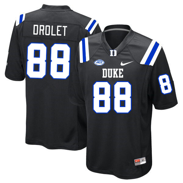 Men #88 Vincent Drolet Duke Blue Devils College Football Jerseys Stitched Sale-Black